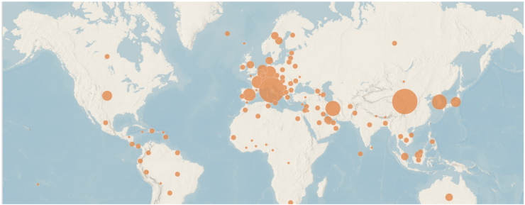 La carte d'infection du coronavirus à travers le monde