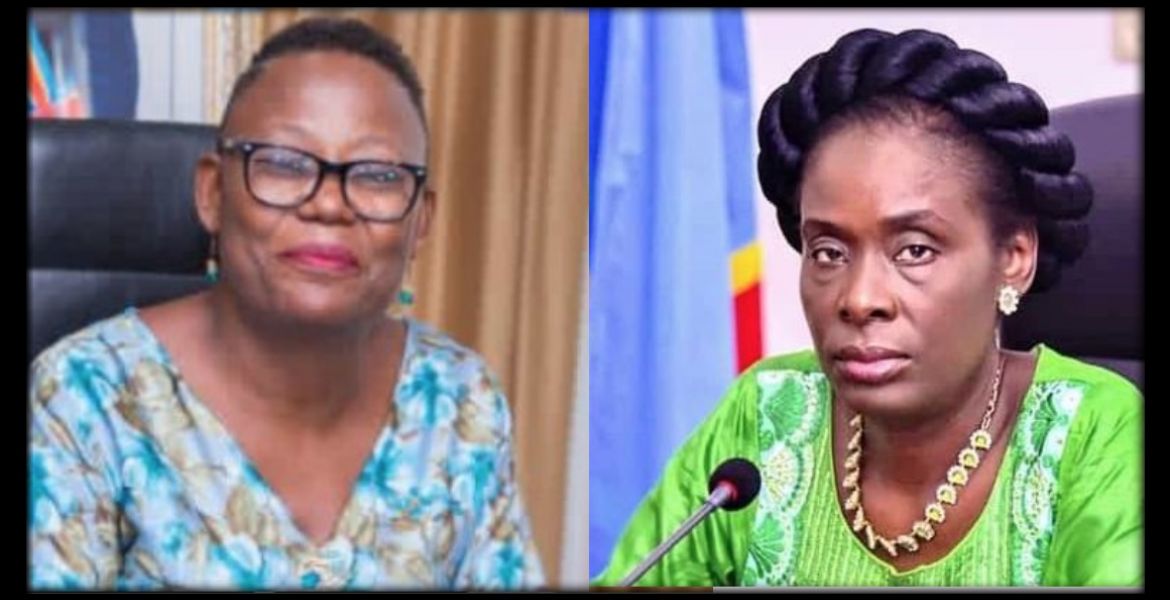 Mme la ministre d’État en charge du Portefeuille, Adèle Kayinda, et Mme la ministre des Mines, Antoinette N’Samba 