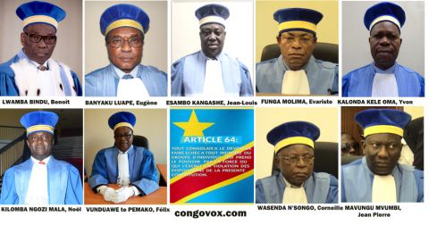 Les 9 membres de la cour Constitutionnelle de la RDC