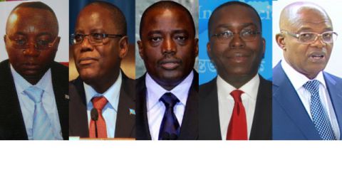 Néhémie Mwilanya Wilondja , Aubin Minaku, Joseph Kabila, Matata Mponyo et Evariste Boshab