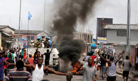 Manifestations contre Joseph Kabila mardi dans les rues de Kinshasa, en République démocratique du Congo. Crédit Thomas Mukoya /Reuters