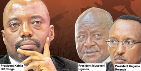 Joseph Kabila, Yoweri Museveni et Paul Kagame