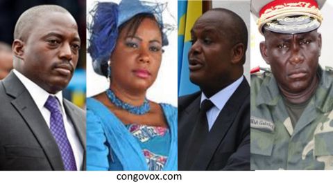 Joseph Kabila, Olive Lembe Kabila, Jaques Mbadu, Gabriel Amisi Kumba