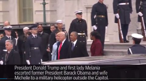 Barack Obama, Michelle Obama, Donald Trump et Melamie Trump