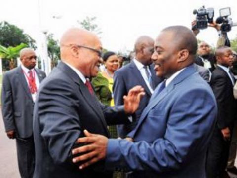Jacob Zuma, president de l'Afrique du Sud et Joseph Kabila de la RDC