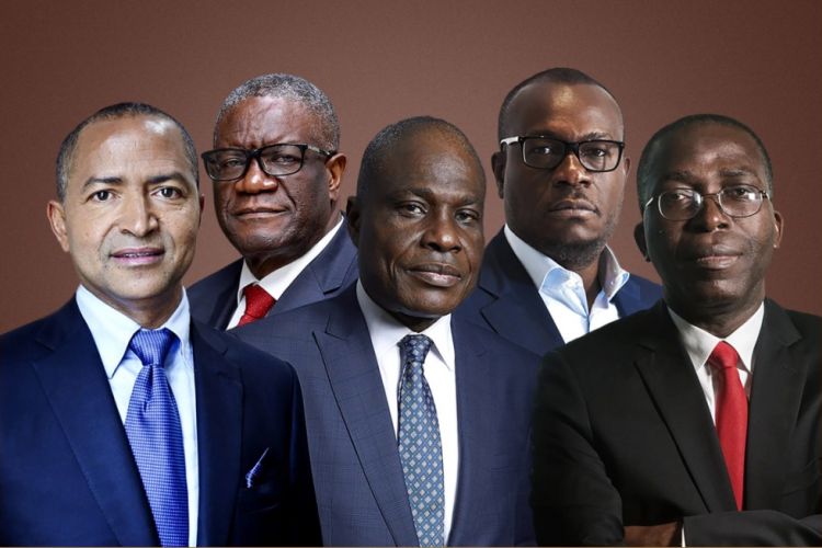 De g. à dr. : Moïse Katumbi, Denis Mukwege, Martin Fayulu, Delly Sesanga, Matata Ponyo Mapon.